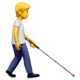 людина з тактильним ціпком: правий профіль: